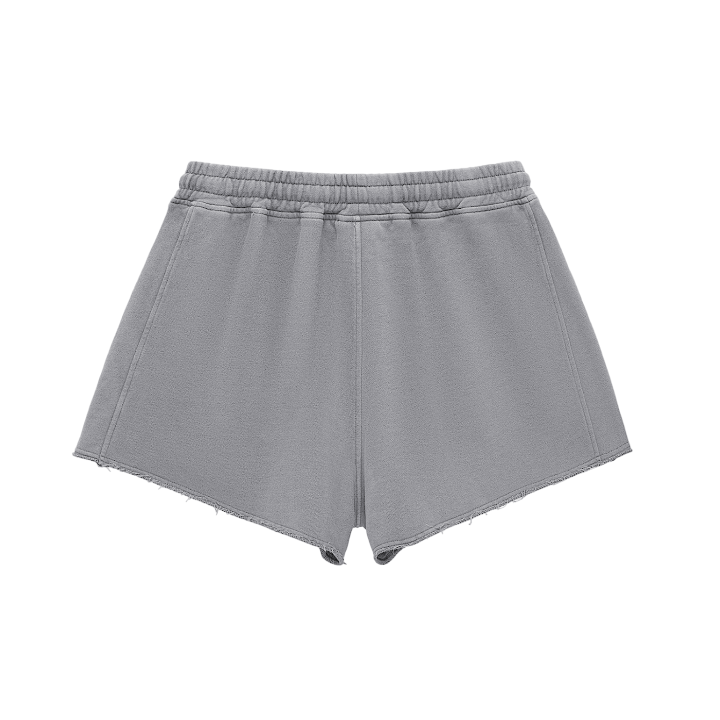 Womens Washed Raw Edge Drawstring Shorts