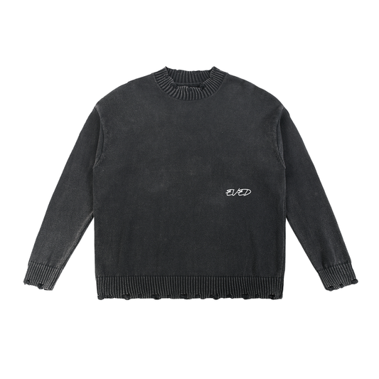 Vintage Washed Hand-Frayed Sweater