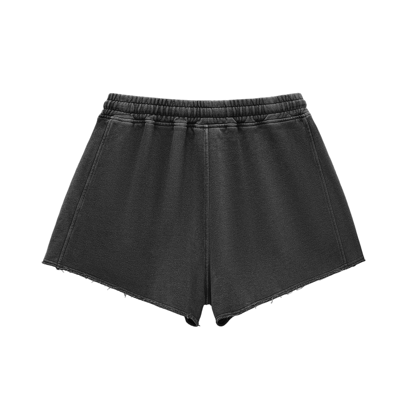 Womens Washed Raw Edge Drawstring Shorts