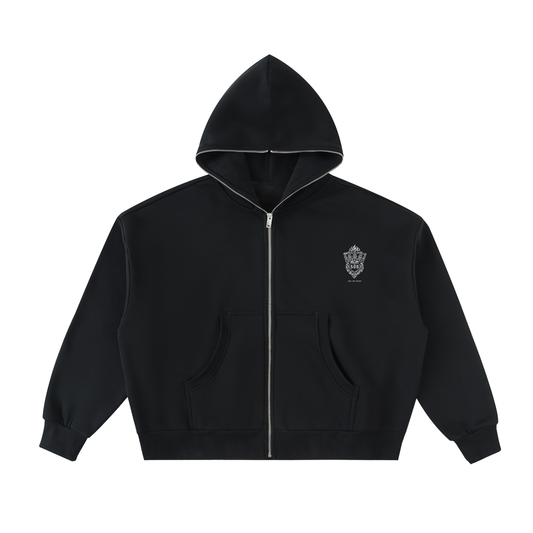 SOB Fleeced Full-Zip Boxy Hoodie