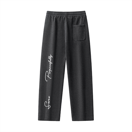 Frayed Enzyme Washed Fleece Sweatpants