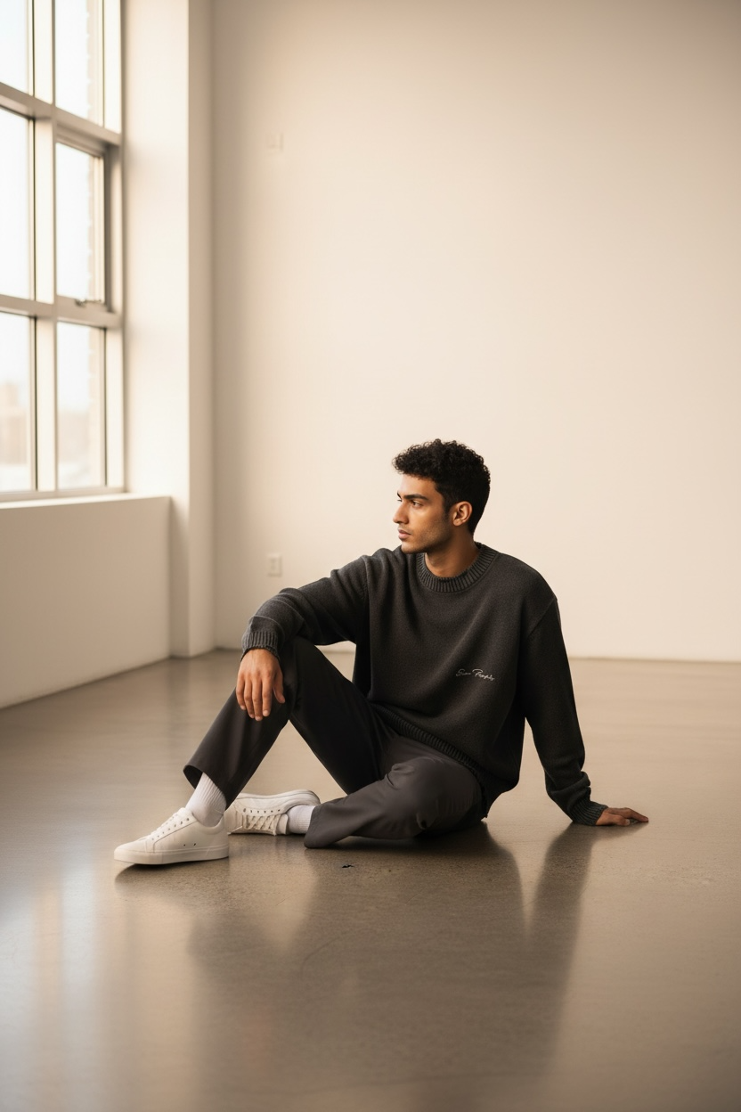 Rebbe Vintage Washed Hand-Frayed Sweater