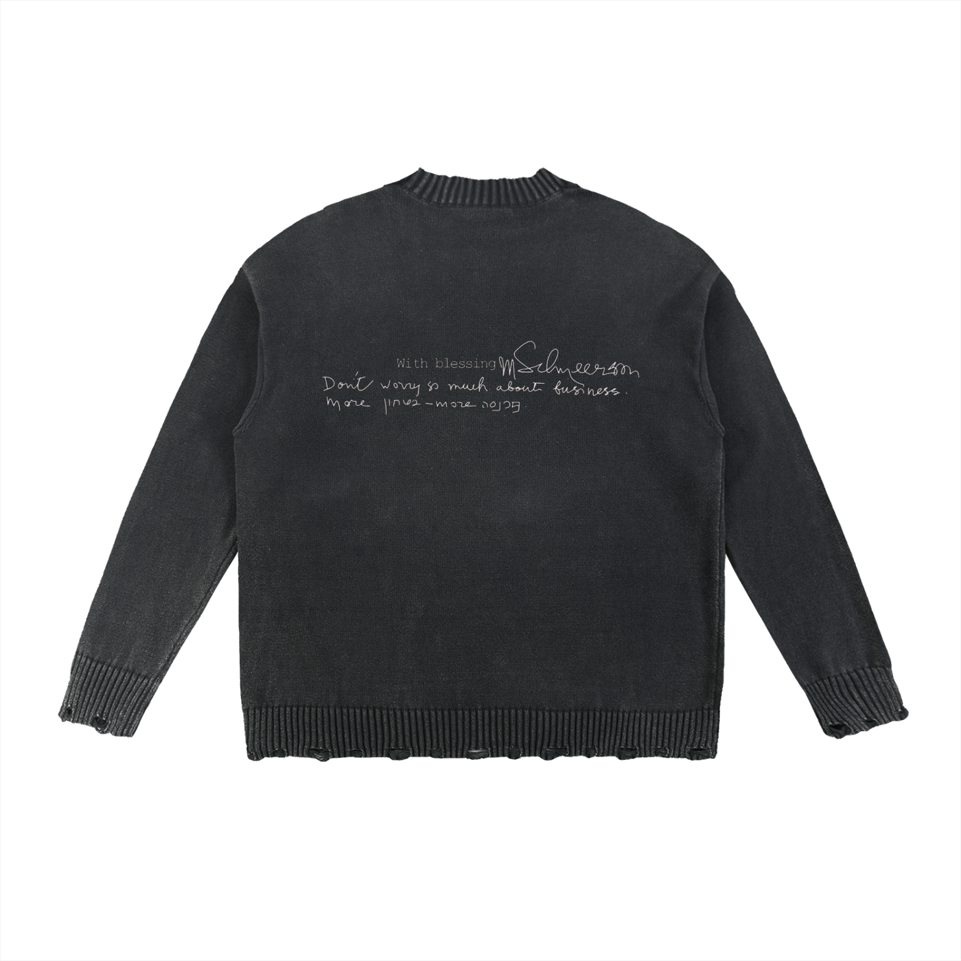 Rebbe Vintage Washed Hand-Frayed Sweater