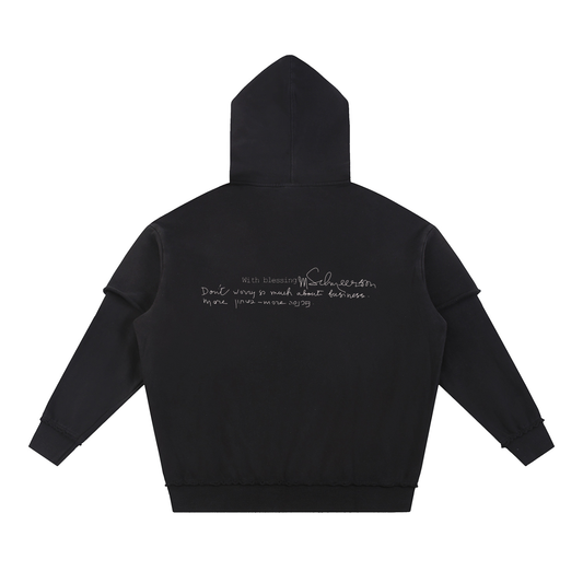 Rebbe Washed Raw Edge Double Layered Hoodie